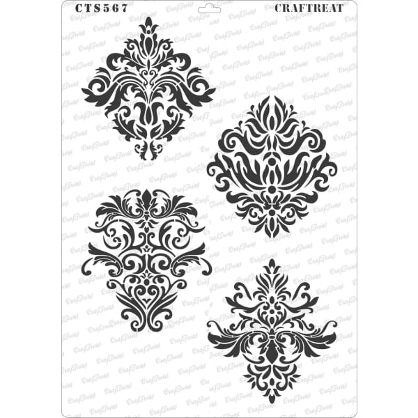 CrafTreat A4 Stencil - Damask Designs