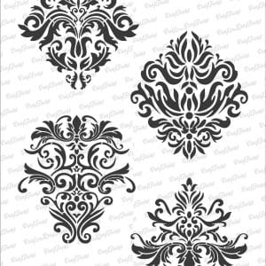 CrafTreat A4 Stencil - Damask Designs