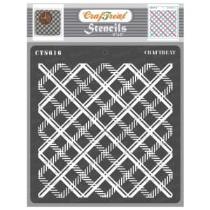 CrafTreat 6"x6" Stencil - Two Step Plaid Combo