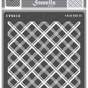 CrafTreat 6"x6" Stencil - Two Step Plaid Combo