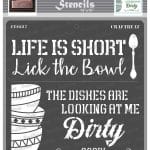 CrafTreat 12 by 12 inch Stencil - Dirty Dishes