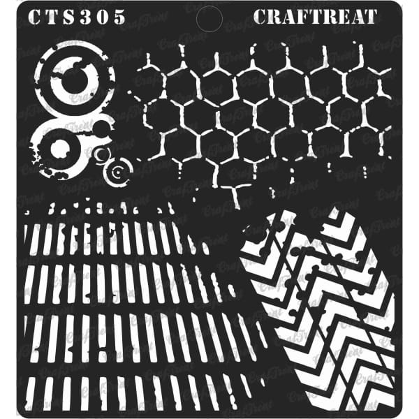 CrafTreat 6"x6" Stencil - Distressed Patterns 2