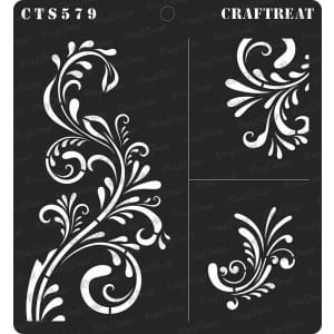 CrafTreat 6"x6" Stencil - Fancy Flourish