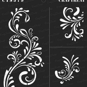 CrafTreat 6"x6" Stencil - Fancy Flourish