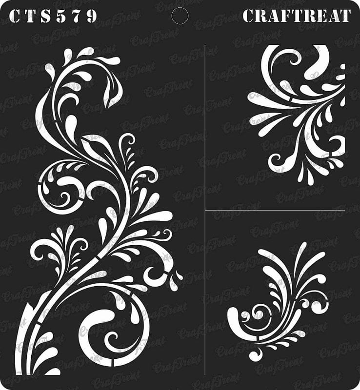 CrafTreat 6"x6" Stencil - Fancy Flourish CrafTreat Stencil Fancy Flourish CTS579 CrafTreat 6"x6" Stencil - Fancy Flourish