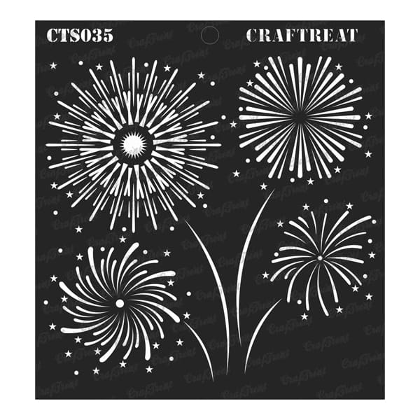 CrafTreat 6"x6" Stencil - Fireworks
