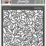 CrafTreat 6"x6" Stencil - Rose with Leaf