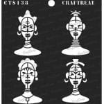 CrafTreat 6"x6" Stencil - Tribal Men Faces