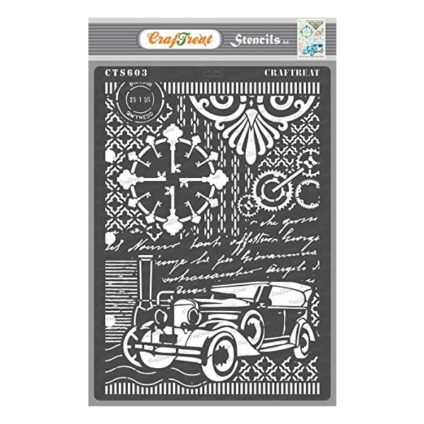 CrafTreat A4 Stencil - Vintage Car