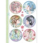 Stamperia Rice Paper A4 -  Fairy Faces In Sphere