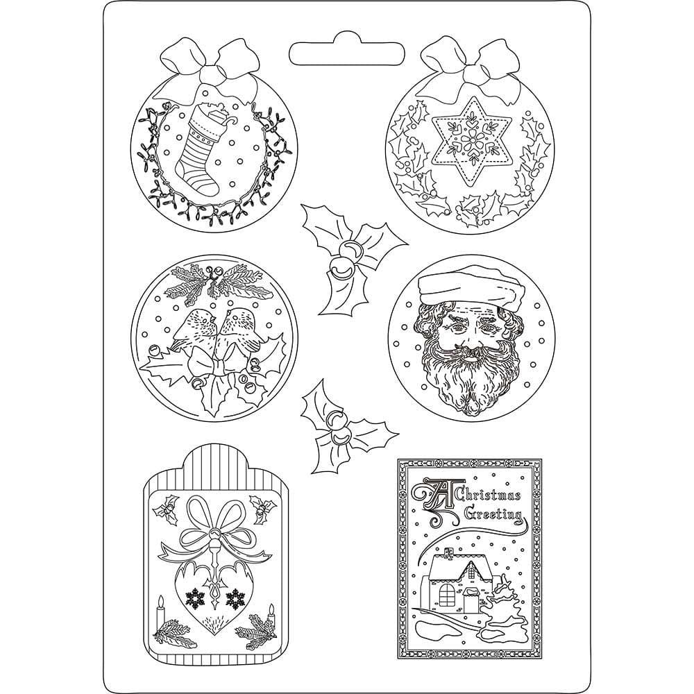 Stamperia Soft Maxi Mould 8.5"X11.5" - Classic Christmas K3PTA469 Stamperia mould sea world Stamperia Soft Maxi Mould 8.5"X11.5" - Classic Christmas