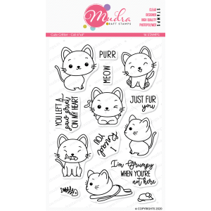 Mudra Craft Stamps - Cute Critter - Cat