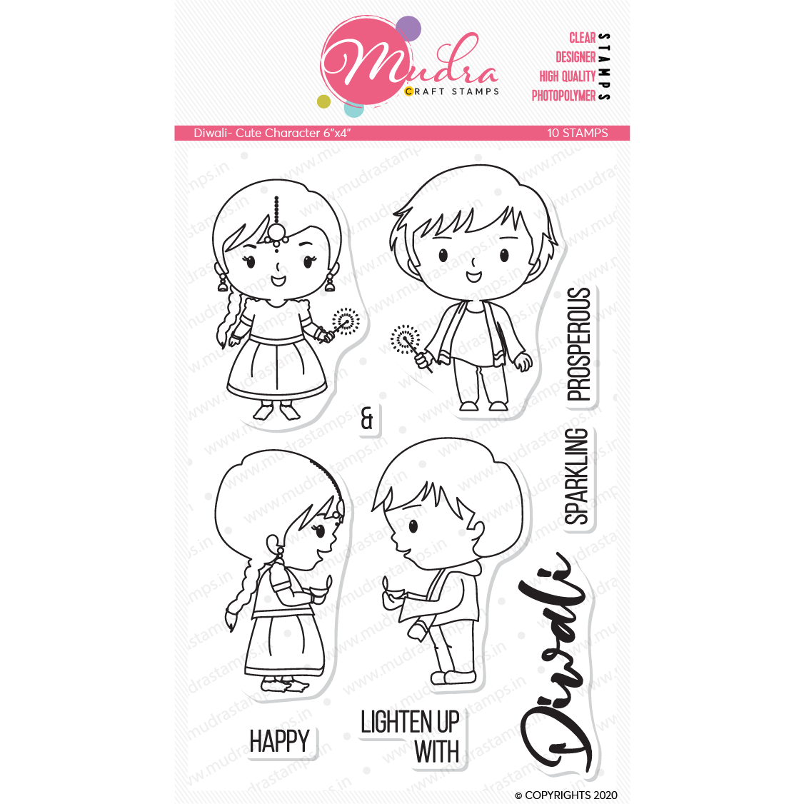 Mudra Craft Stamps - Diwali Cute Characters Mudra stamps Diwali Cute Character 01 Mudra Craft Stamps - Diwali Cute Characters