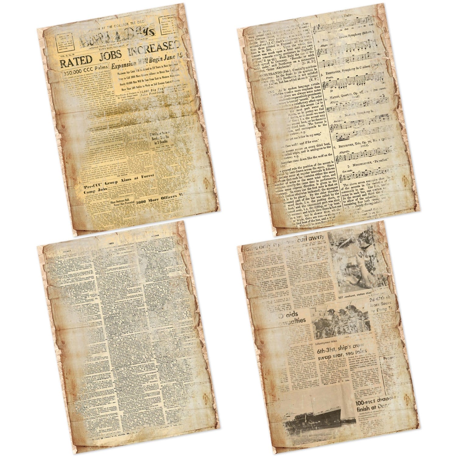 CrafTangles Decoupage Paper Pack - Old Newspaper (A4) - 4 sheets Old Newspaper Amazon 4 Images Old-Newspaper-Amazon-4-Images