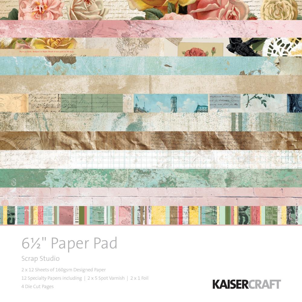 KaiserCraft paper pad - Scrap Studio (6.5 by 6.5 inch) - 40 sheets PP1055 Kaisercraft 6by6 pad KaiserCraft paper pad - Scrap Studio (6.5 by 6.5 inch) - 40 sheets