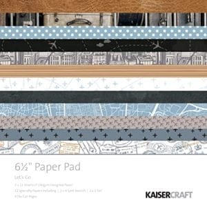 KaiserCraft paper pad - Lets Go (6.5 by 6.5 inch) - 36 sheets plus 4 die cut sheets