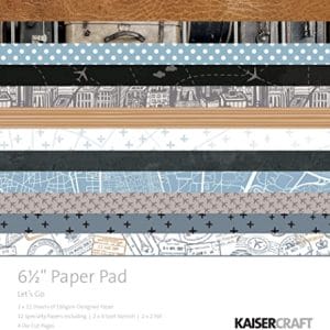KaiserCraft paper pad - Lets Go (6.5 by 6.5 inch) - 36 sheets plus 4 die cut sheets