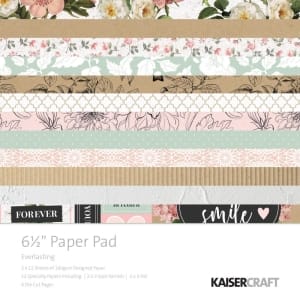 KaiserCraft paper pad - Everlasting (6.5 by 6.5 inch) - 36 sheets plus 4 die cut sheets