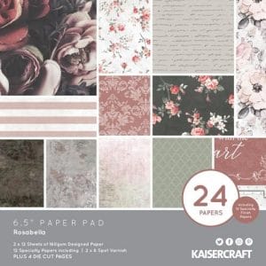 KaiserCraft paper pad - Rosabella (6.5 by 6.5 inch) - 36 sheets plus 4 die cut sheets