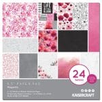 KaiserCraft paper pad - Magenta (6.5 by 6.5 inch) - 36 sheets plus 4 die cut sheets