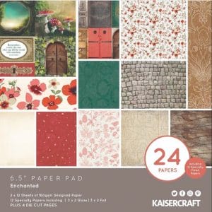 KaiserCraft paper pad - Enchanted (6.5 by 6.5 inch) - 36 sheets plus 4 die cut sheets