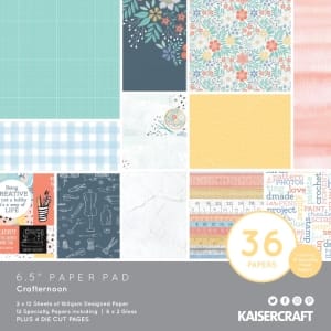 KaiserCraft paper pad - Crafternoon (6.5 by 6.5 inch) - 36 sheets plus 4 die cut sheets