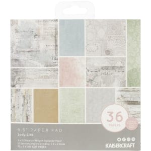 KaiserCraft paper pad - Lady Like (6.5 by 6.5 inch) - 36 sheets plus 4 die cut sheets