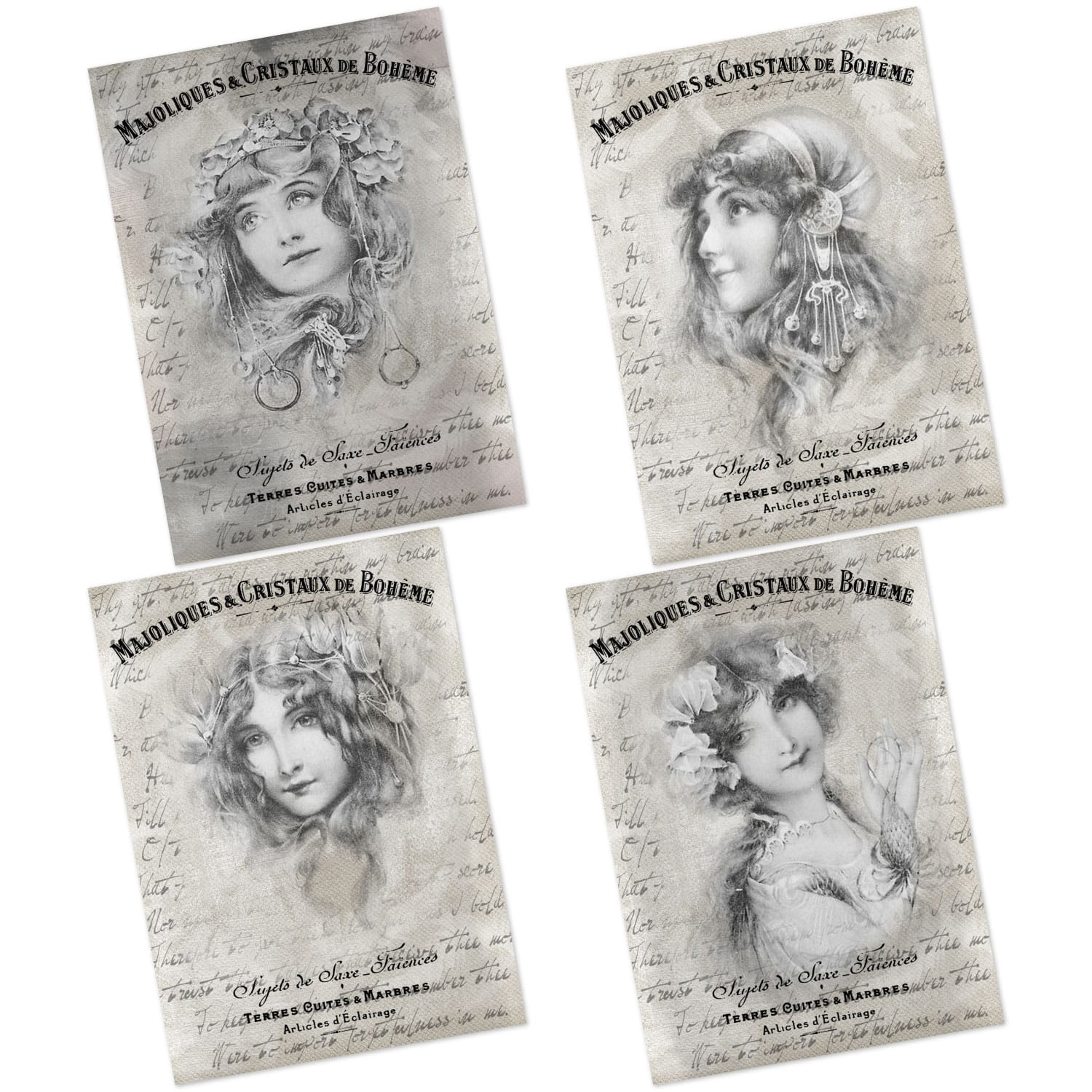 CrafTangles Decoupage Paper Pack - Pretty Women 3 (A4) - 4 sheets Pretty Women 3 Amazon 4 Images Pretty-Women-3-Amazon-4-Images