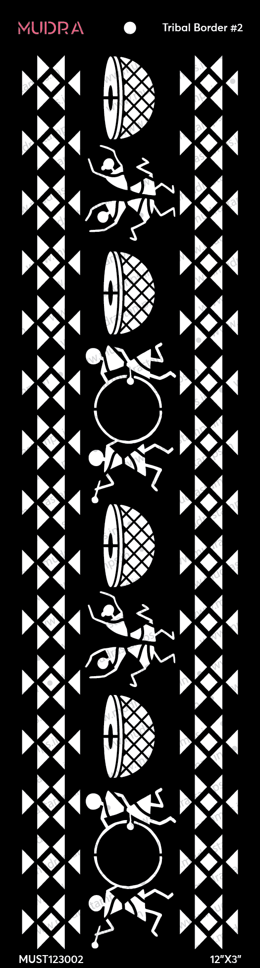 Mudra Stencils - Tribal Border 2