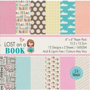 Lost on a Book (Pack of 24 sheets) - 6 by 6 inch