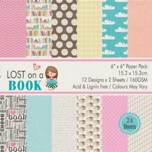 Lost on a Book (Pack of 24 sheets) - 6 by 6 inch