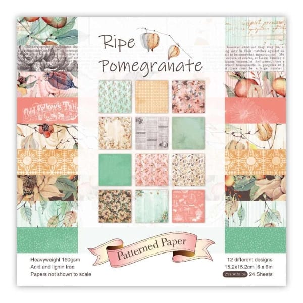 Ripe Pomegranate (Pack of 24 sheets) - 6 by 6 inch