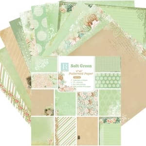 Soft Green (Pack of 24 sheets) - 6 by 6 inch