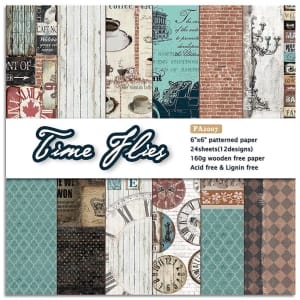 Time Flies (Pack of 24 sheets) - 6 by 6 inch