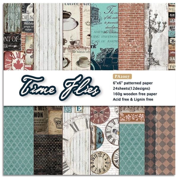 Time Flies (Pack of 24 sheets) - 6 by 6 inch