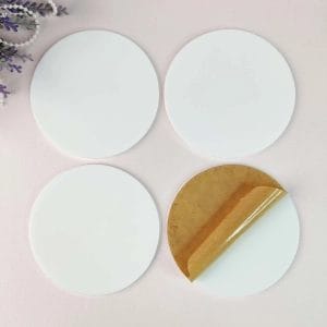 CrafTangles White Acrylic Coasters (4 pcs) - Circle