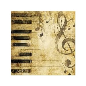 A pack of 12 by 12 inch German Decoupage Napkins ( 5 pcs ) - Piano