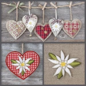 German Decoupage Napkins (5 pcs) - Heart Decorations