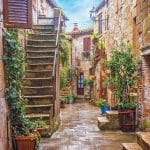 A pack of 12 by 12 inch German Decoupage Napkins (5 pcs)  - Courtyard