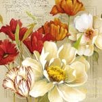 A pack of 12 by 12 inch German Decoupage Napkins (5 pcs)  - Coralie Flowers