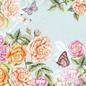 German Decoupage Napkins (5 pcs) - Botanical Garden Green