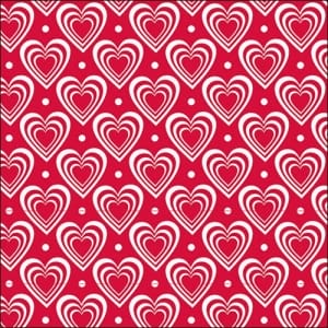 German Decoupage Napkins (5 pcs) - Hearts Red (133125311)