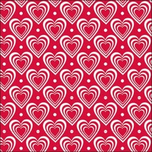 German Decoupage Napkins (5 pcs) - Hearts Red (133125311)