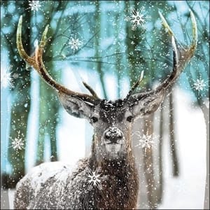 German Decoupage Napkins (5 pcs) - Winter Deer