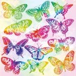 German Decoupage Napkins (5 pcs)  - Aquarelle Butterflies Mix