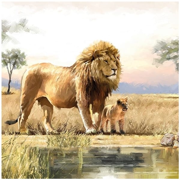 German Decoupage Napkins (5 pcs) - Lions