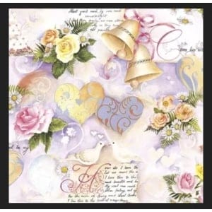 German Decoupage Napkins (5 pcs) - Wedding Bells