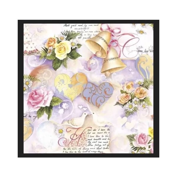 German Decoupage Napkins (5 pcs) - Wedding Bells