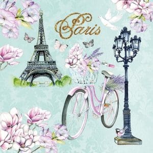 German Decoupage Napkins (5 pcs) - Bike in Paris