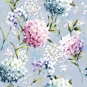 German Decoupage Napkins (5 pcs) - Horana Flowers Blue